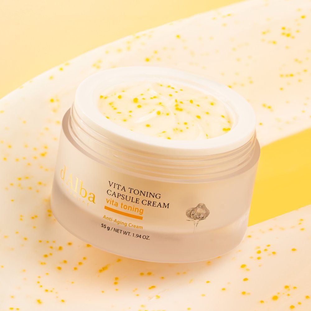 d'Alba Vita Toning Capsule Cream open jar